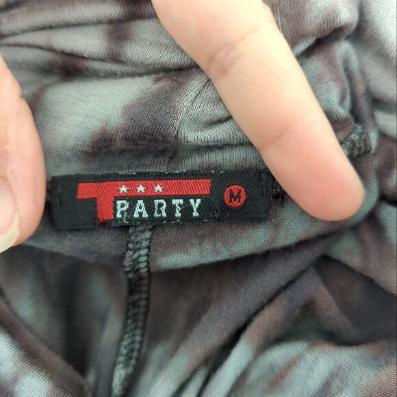 T Party Womens Boho Tie Dye Skirt Medium Modal Soft Festival Gray Blue Midi Maxi - Picture 5 of 7